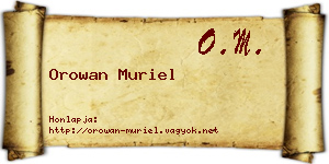 Orowan Muriel névjegykártya